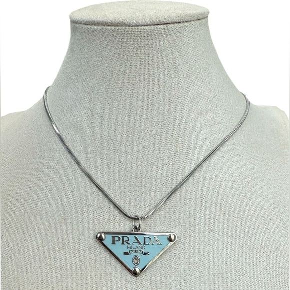 Prada Silver and Blue Necklace - Picture 1 of 4